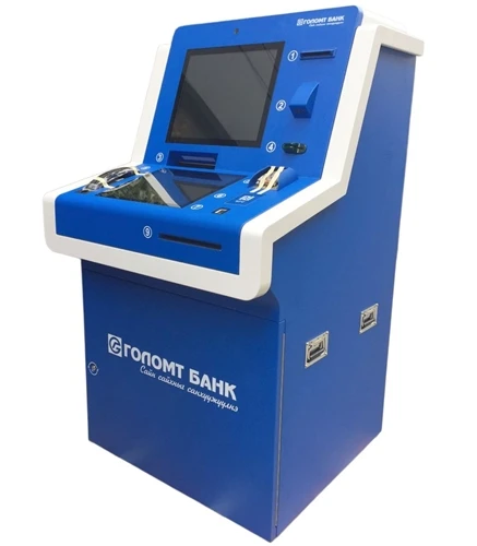 Bank kiosk VTM machine ( video teller machine) in Outer Mongolia
