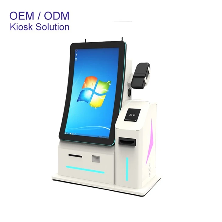 Desktop Self Check Out Payment Curved Screen Kiosk