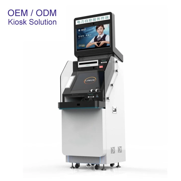 Double Screen Ticket Self-service Kiosk Terminal
